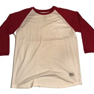 Vintage Matix Brand Skate Baseball Tee White with Red Sleeves Size Large